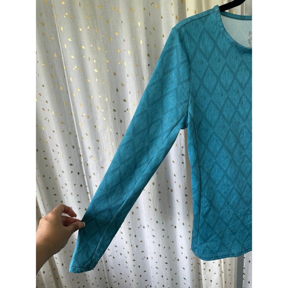 Hang Ten Women's Geometric Long Sleeve Sun Protection UPF 50+ Rash Guard Shirt S - Picture 3 of 7